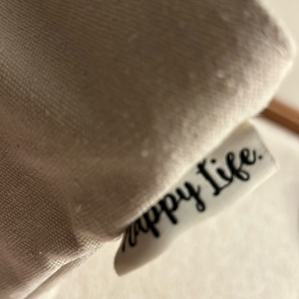 NWT, Happy Life Canvas flag heart tote bag Lg 18”X 15” - Picture 5 of 12